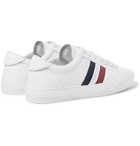 Moncler - New Monaco Striped Leather Sneakers - White
