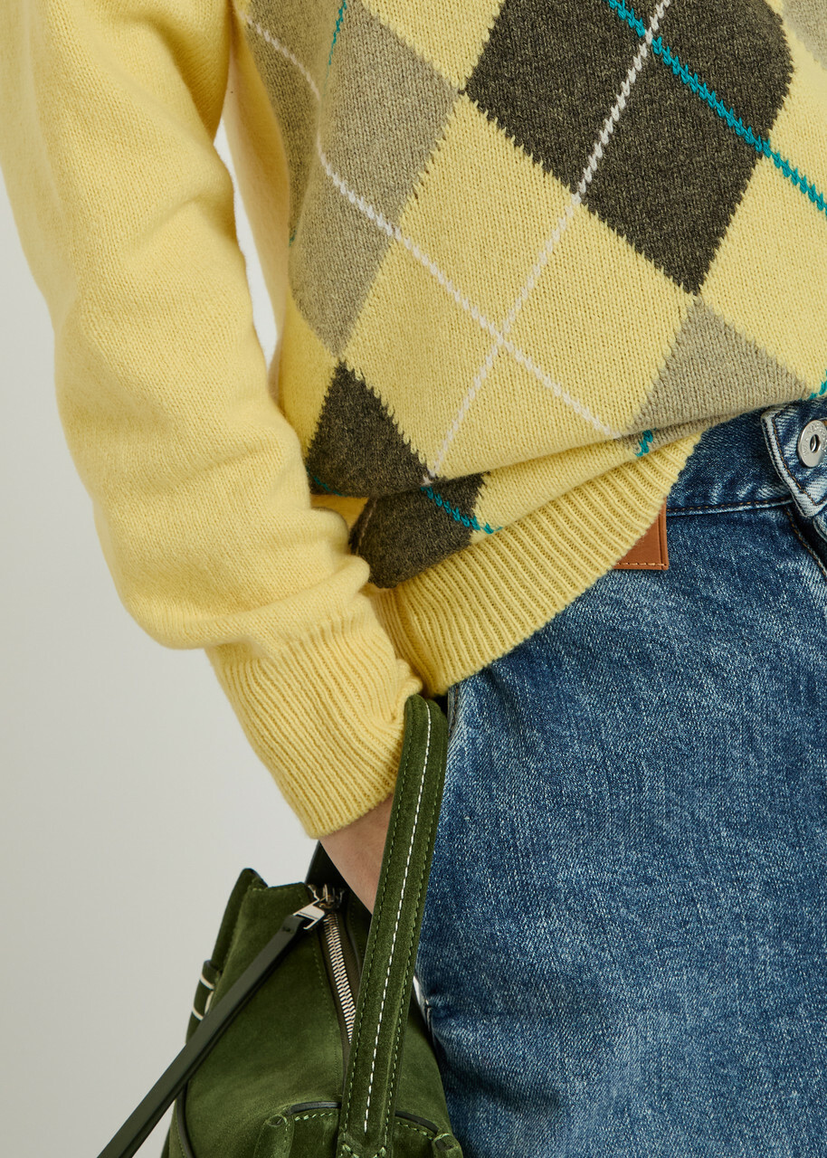 JW Anderson Pringle Argle Wool Polo Jumper Yellow