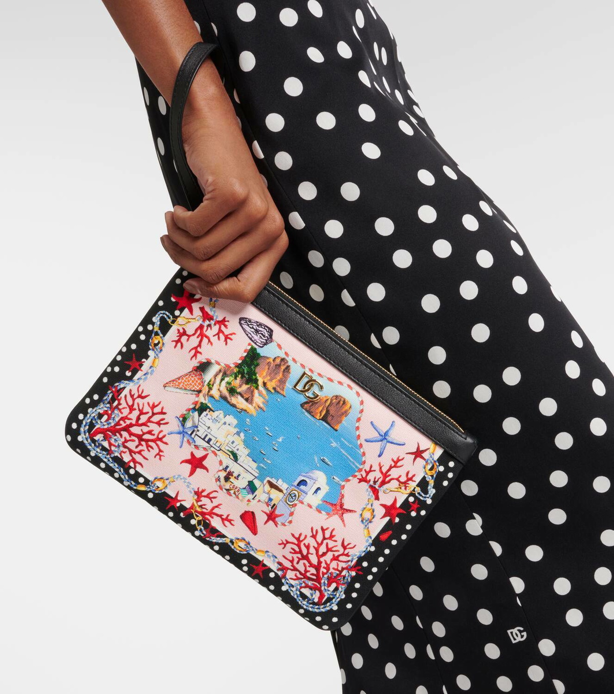 Dolce&Gabbana Capri printed canvas pouch