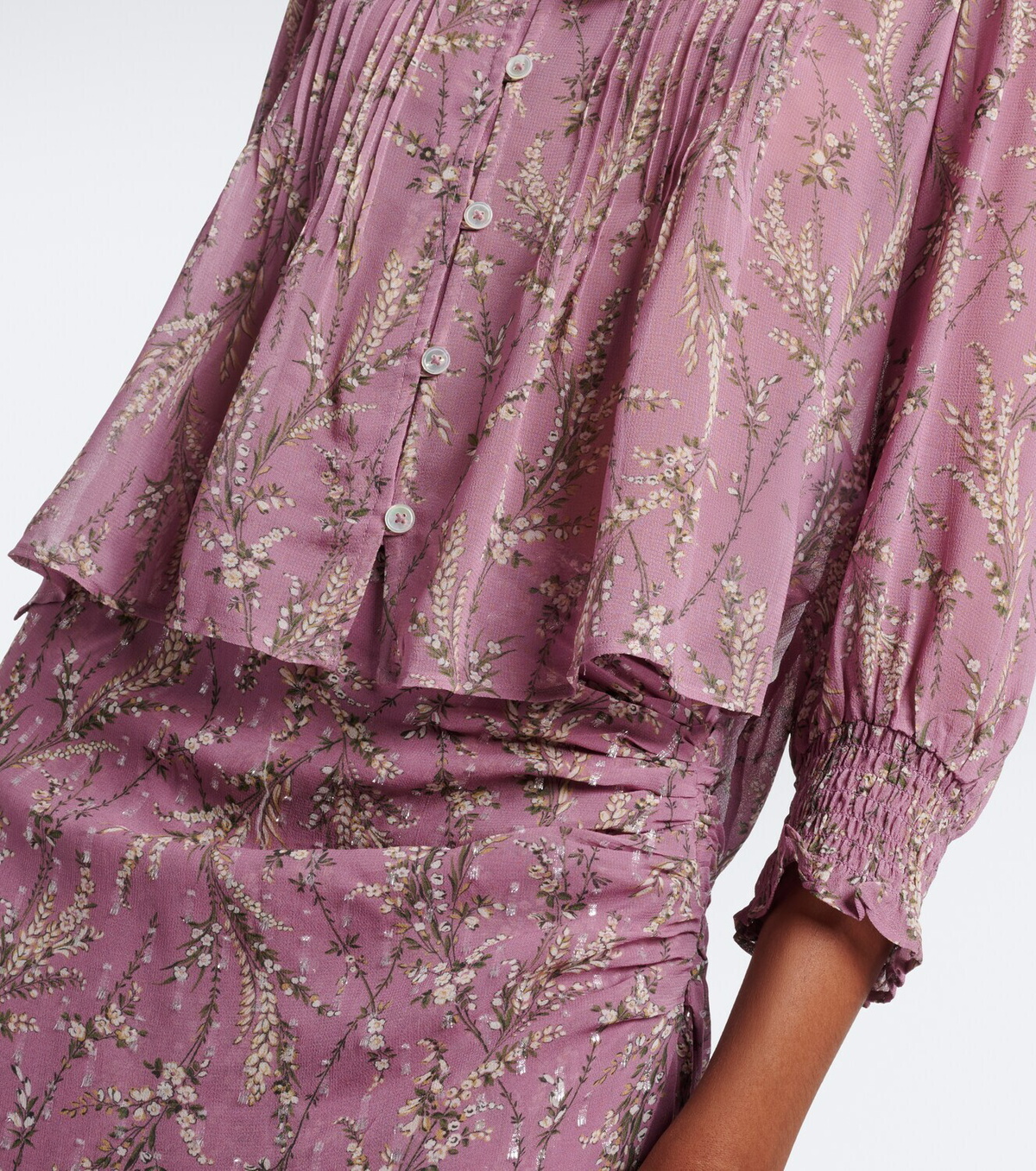 Veronica Beard Hewitts ruffled floral georgette blouse