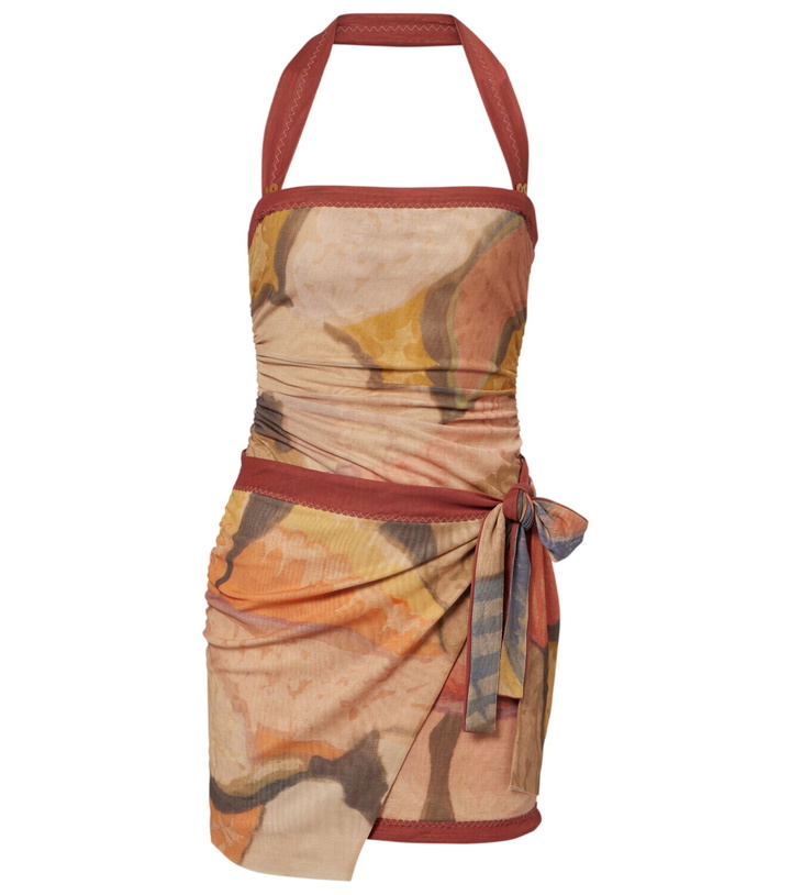 Photo: SIR Printed halterneck mesh minidress