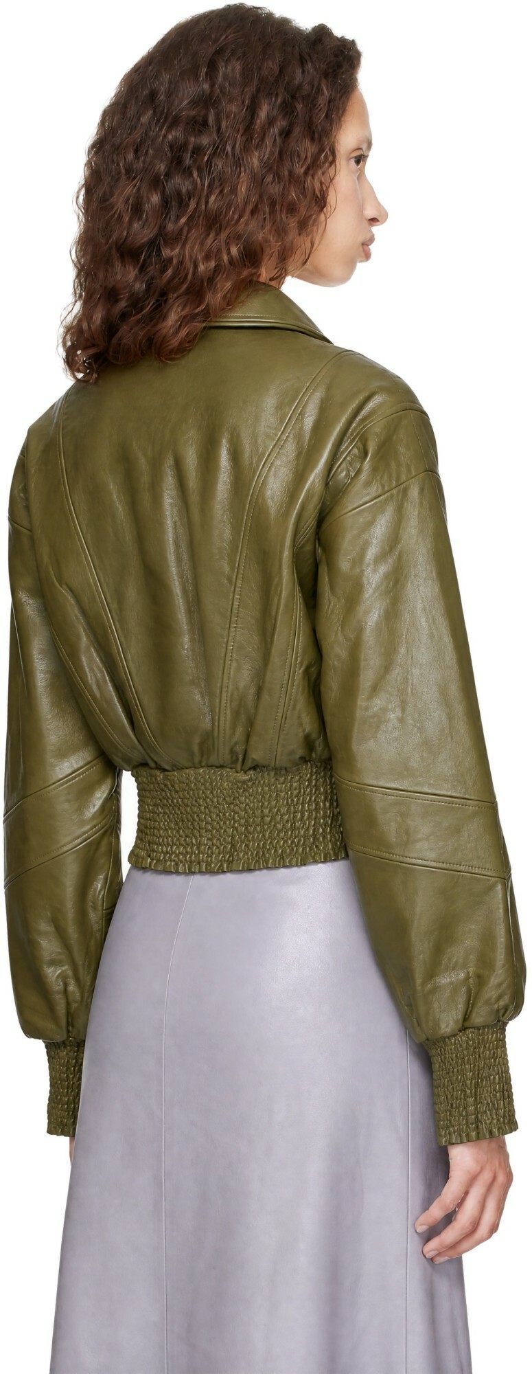 Nicklas Skovgaard Green Sandy Leather Jacket