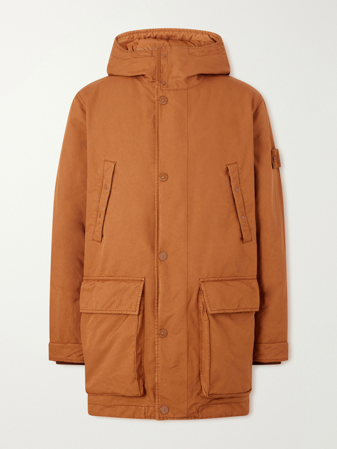 Stone Island - STONE ISLAND GHOST Garment-Dyed Shell Down Parka - Orange