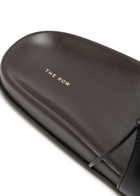 The Row Vivienne Leather Sliders Black