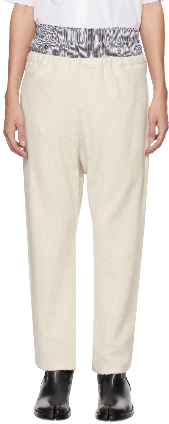 Maison Margiela Off-White Raw Edge Sweatpants
