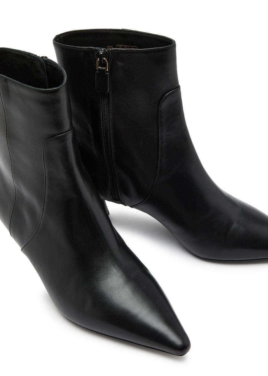 Stuart Weitzman Naomi 50 Leather Ankle Boots Black Stuart