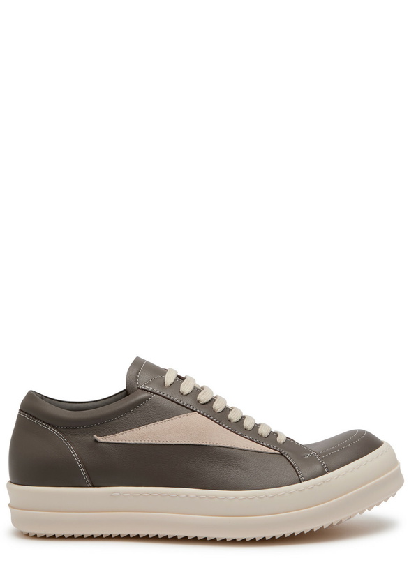 Photo: Rick Owens Panelled Leather Sneakers Beige