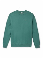 Nike - Solo Swoosh Logo-Embroidered Cotton-Blend Jersey Sweatshirt - Green