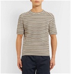 Camoshita - Slim-Fit Striped Ribbed Cotton Sweater - Men - Beige