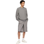 Rick Owens Gray Tower Short Crewneck LS Sweatshirt