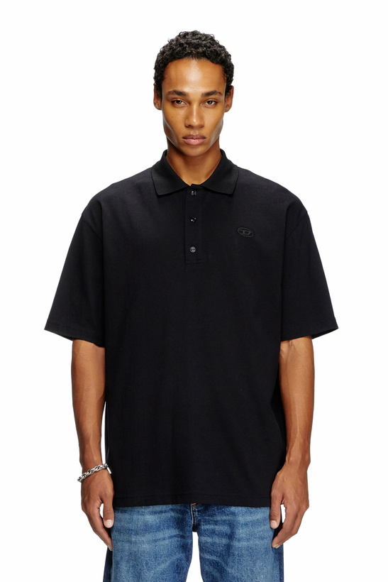 Photo: Diesel Polo shirt with maxi oval D embroidery - Polos Mens in Black