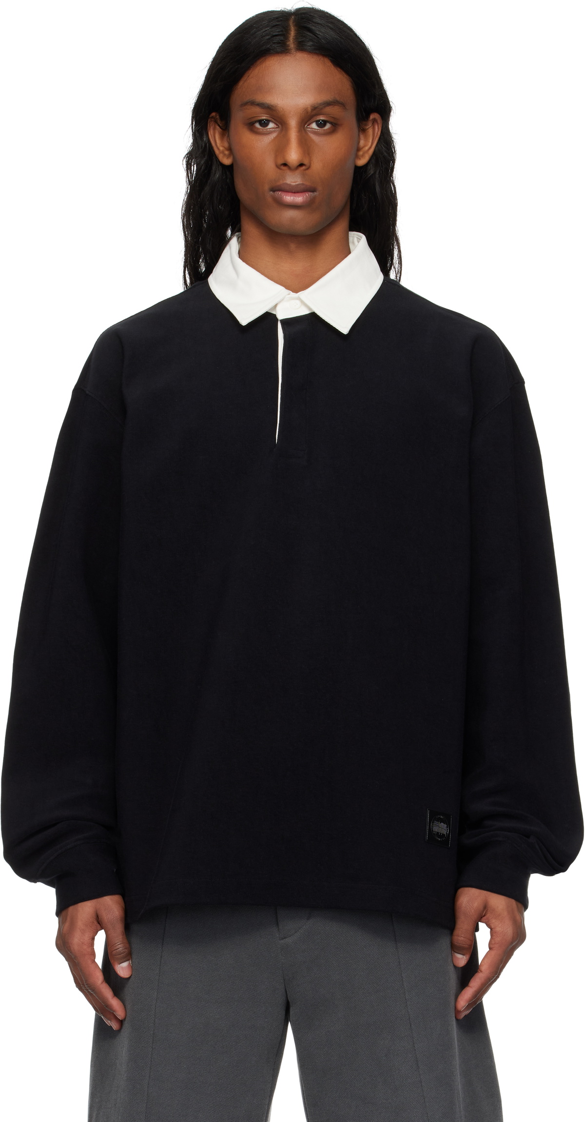 Solid Homme Black Solid Rugby Polo