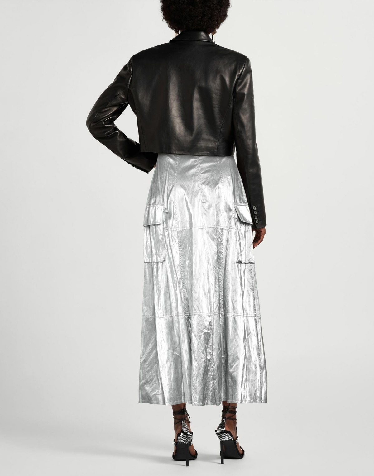 Jijil Womens Maxi skirt in Silver