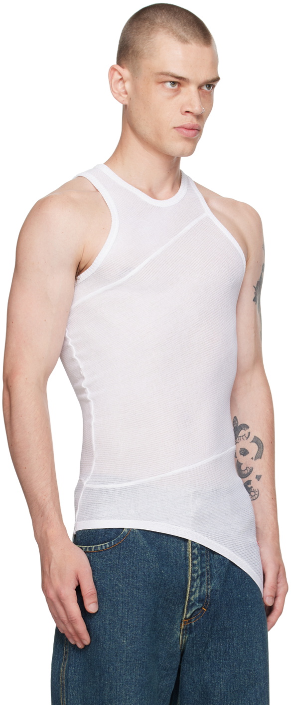 Eckhaus Latta White Spiral Tank Top Eckhaus Latta