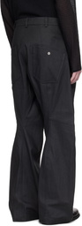 Omar Afridi Black Knee Darted Flare Coated Jeans