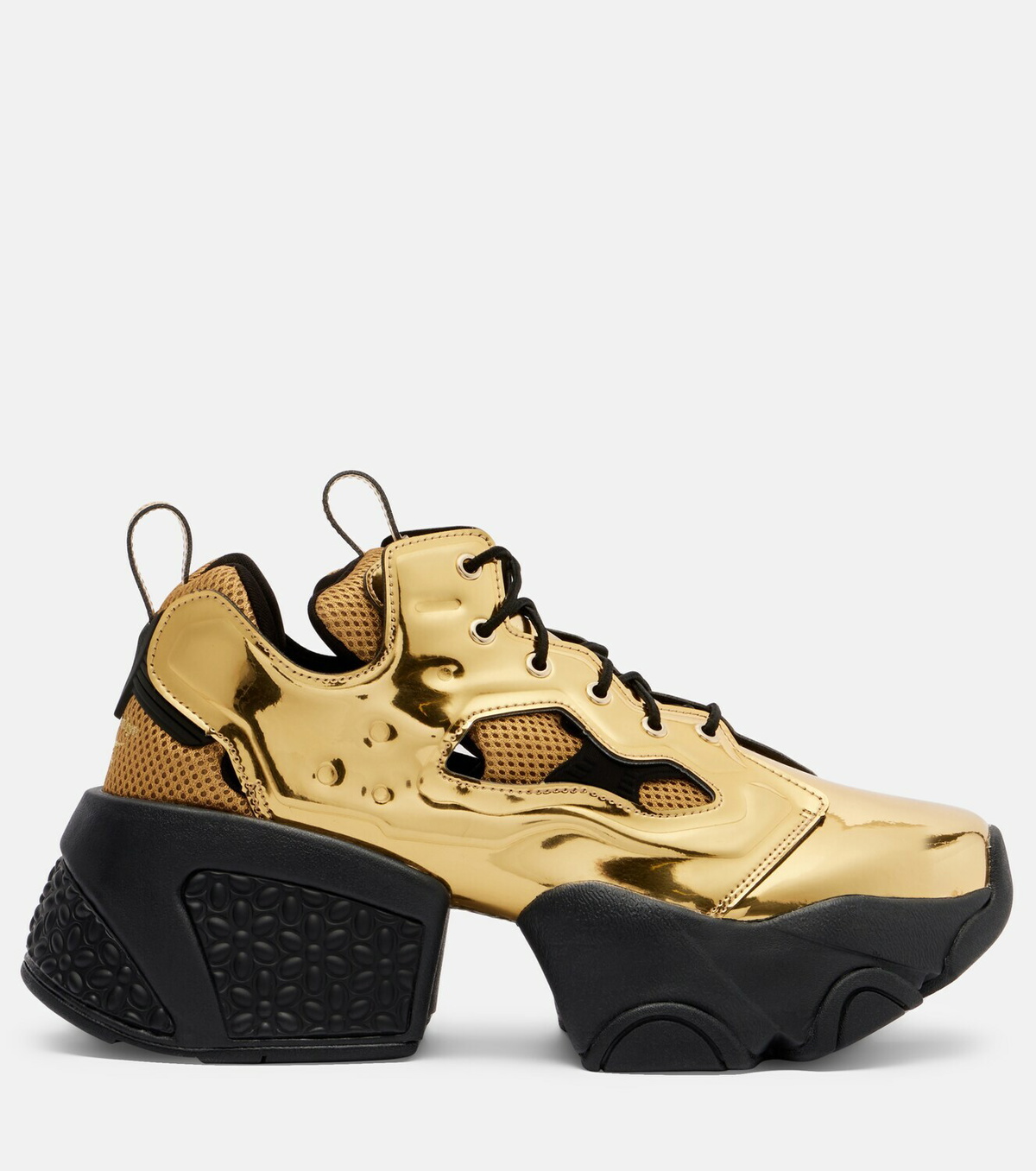 Noir Kei Ninomiya Metallic-effect platform sneakers