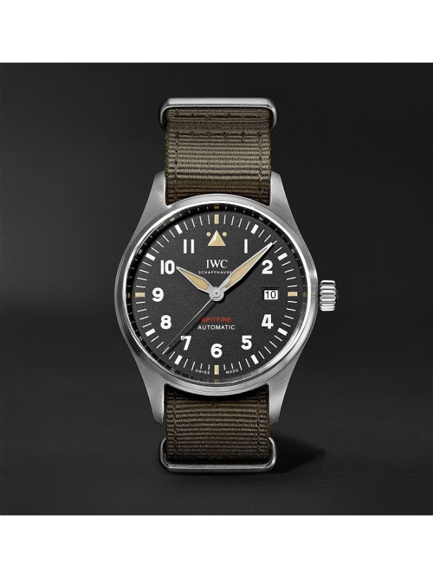 Photo: IWC Schaffhausen - Pilot's Spitfire Automatic 39mm Stainless Steel and Textile Watch, Ref. No. IW326801