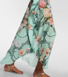 Camilla Gathered floral silk kaftan