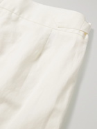 Richard James - Pleated Cotton and Linen-Blend Trousers - White