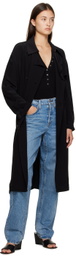 Theory Black Double-Breasted Trench Coat