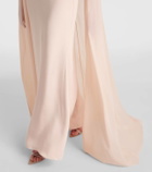 Roland Mouret Embellished caped silk chiffon gown