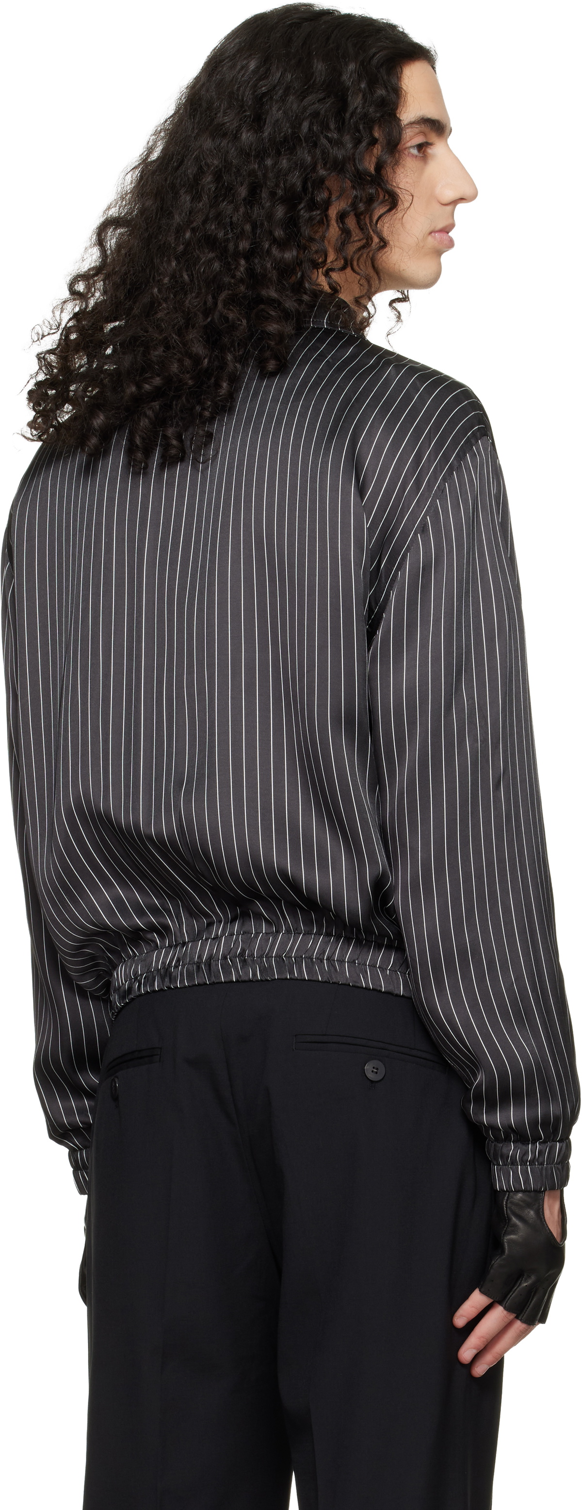 Ernest W. Baker Black Pin Stripe Track Jacket