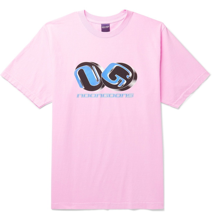 Photo: Noon Goons - Printed Garment-Dyed Cotton-Jersey T-Shirt - Pink