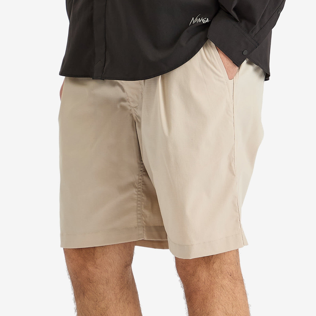 NANGA Men's Hinoc Ripstop Utility Shorts in Light Grey
