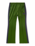 Needles - Bootcut Webbing-Trimmed Logo-Embroidered Tech-Jersey Track Pants - Green
