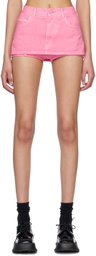 Pushbutton SSENSE Exclusive Pink Denim Skort