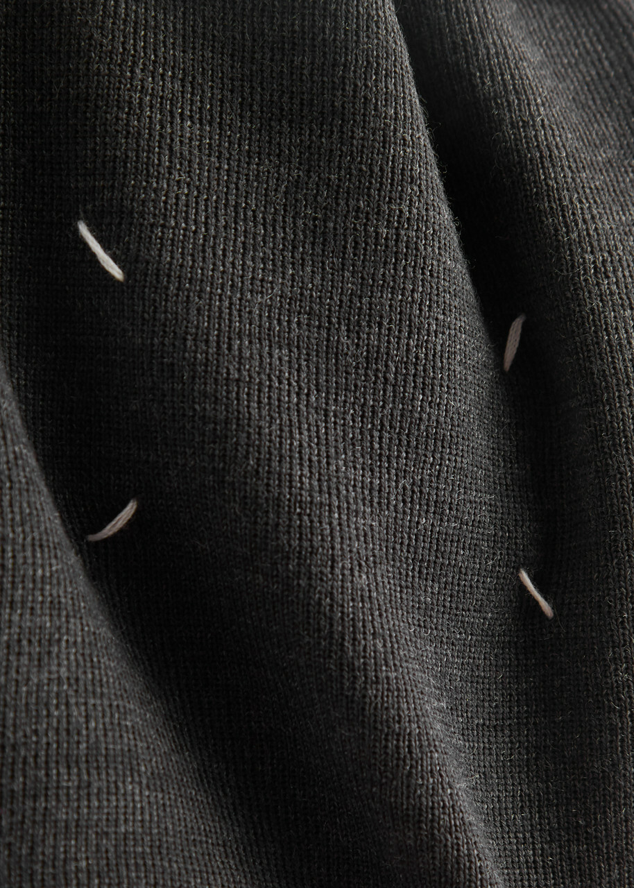 Maison Margiela Ribbed Wool Snood Grey