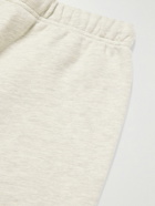 FEAR OF GOD ESSENTIALS - Straight-Leg Logo-Flocked Cotton-Blend Jersey Drawstring Shorts - Gray