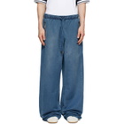 Off-White Navy Distress Diag Slouchy Highlighted Sweatpants
