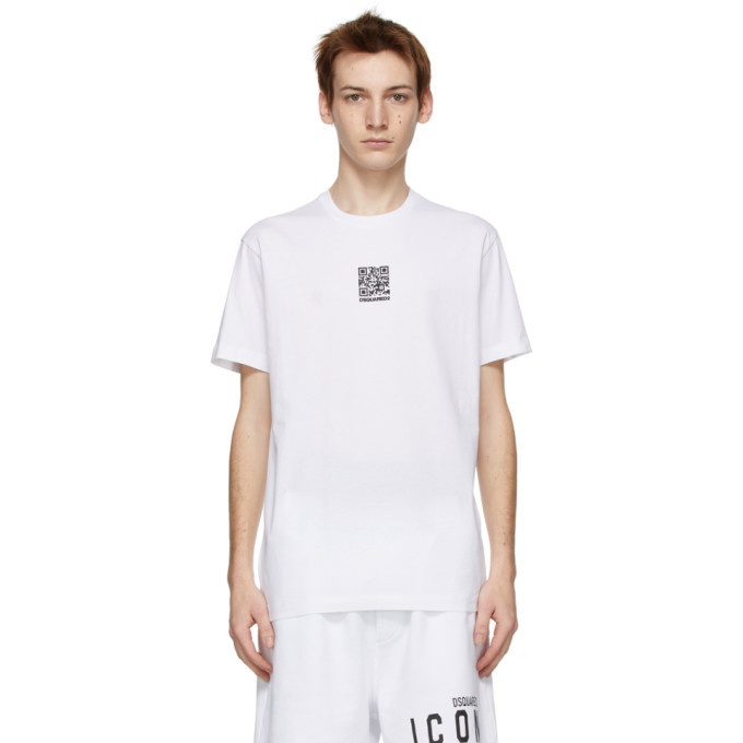Photo: Dsquared2 White QR Code Cool T-Shirt