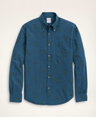 Brooks Brothers Men's Regent Regular-Fit Archival Brushed Twill Duck Print Shirt | Blue