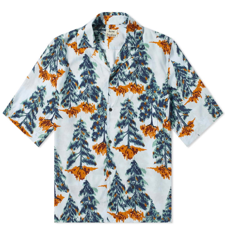 Photo: Acne Studios Simon Pine Vacation Shirt Pale Blue & Orange