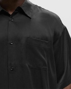 John Elliott Brushed Silk Button Up Black Shortsleeves