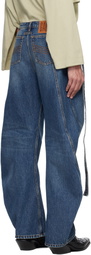Jean Paul Gaultier Blue 'The Denim Strap' Jeans