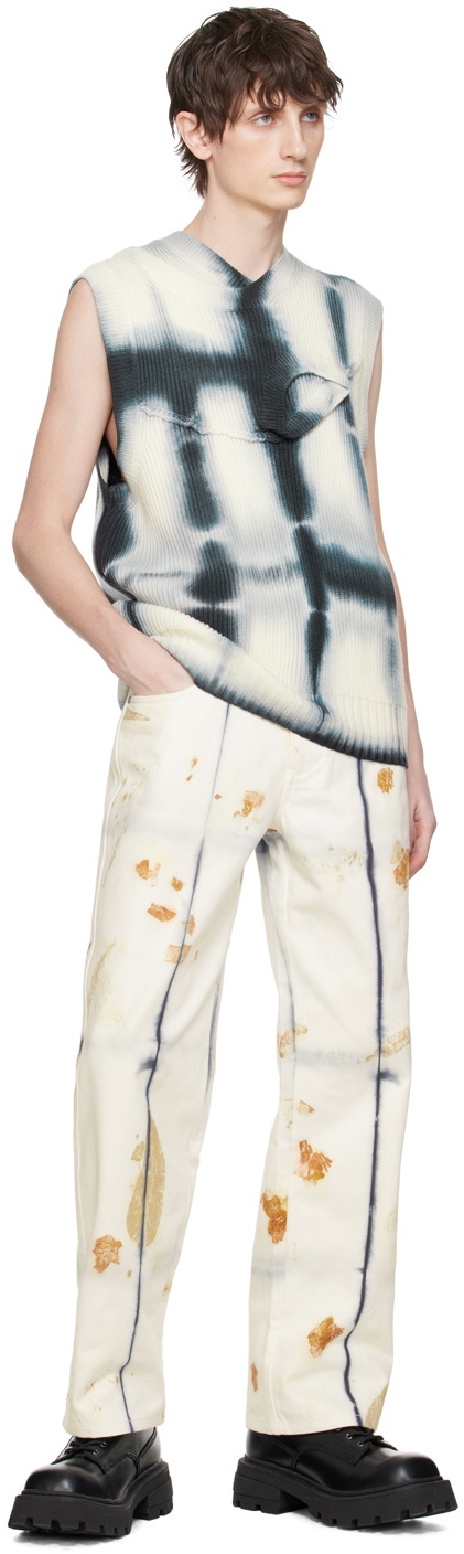 Feng Chen Wang Navy & White Layered Collar Vest