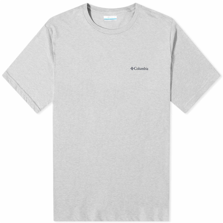 Photo: Columbia Men's Rockaway River™ Back Graphic T-Shirt in Columbia Grey Heather