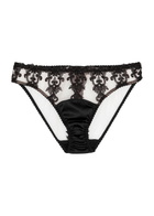 Fleur OF England Onyx Embroidered Tulle Briefs Black