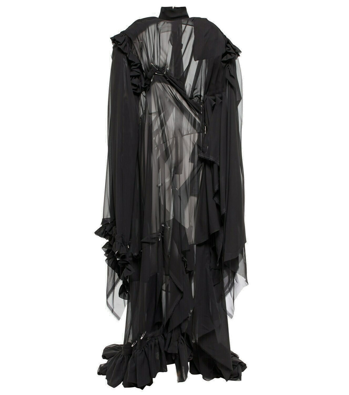 Balenciaga Ruffle-trimmed draped georgette gown Balenciaga