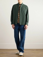 A.P.C. - Mateo Button-Down Collar Logo-Embroidered Cotton-Twill Shirt - Green