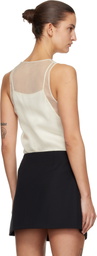 AMI Paris Off-White Sheer Silk Tank Top