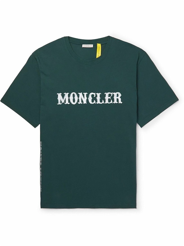 Photo: Moncler Genius - Fragment Logo-Print Cotton-Jersey T-Shirt - Green