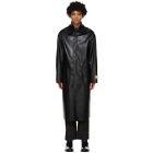 Boramy Viguier Black Faux-Leather Duster Coat