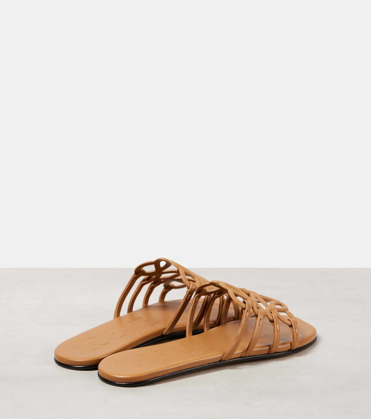 Loewe Petal Anagram leather slides