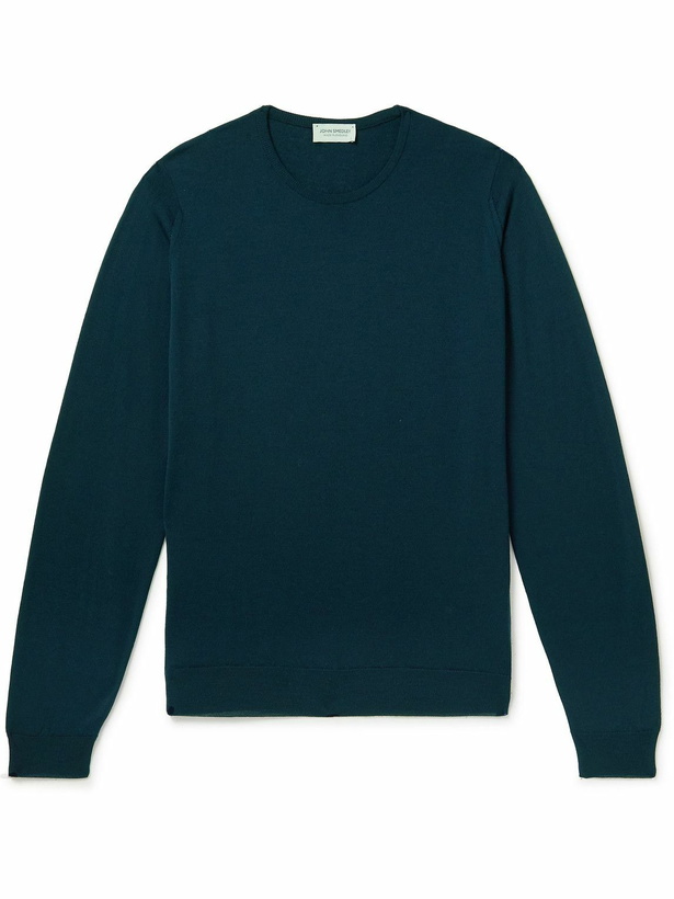 Photo: John Smedley - Lundy Slim-Fit Merino Wool Sweater - Green