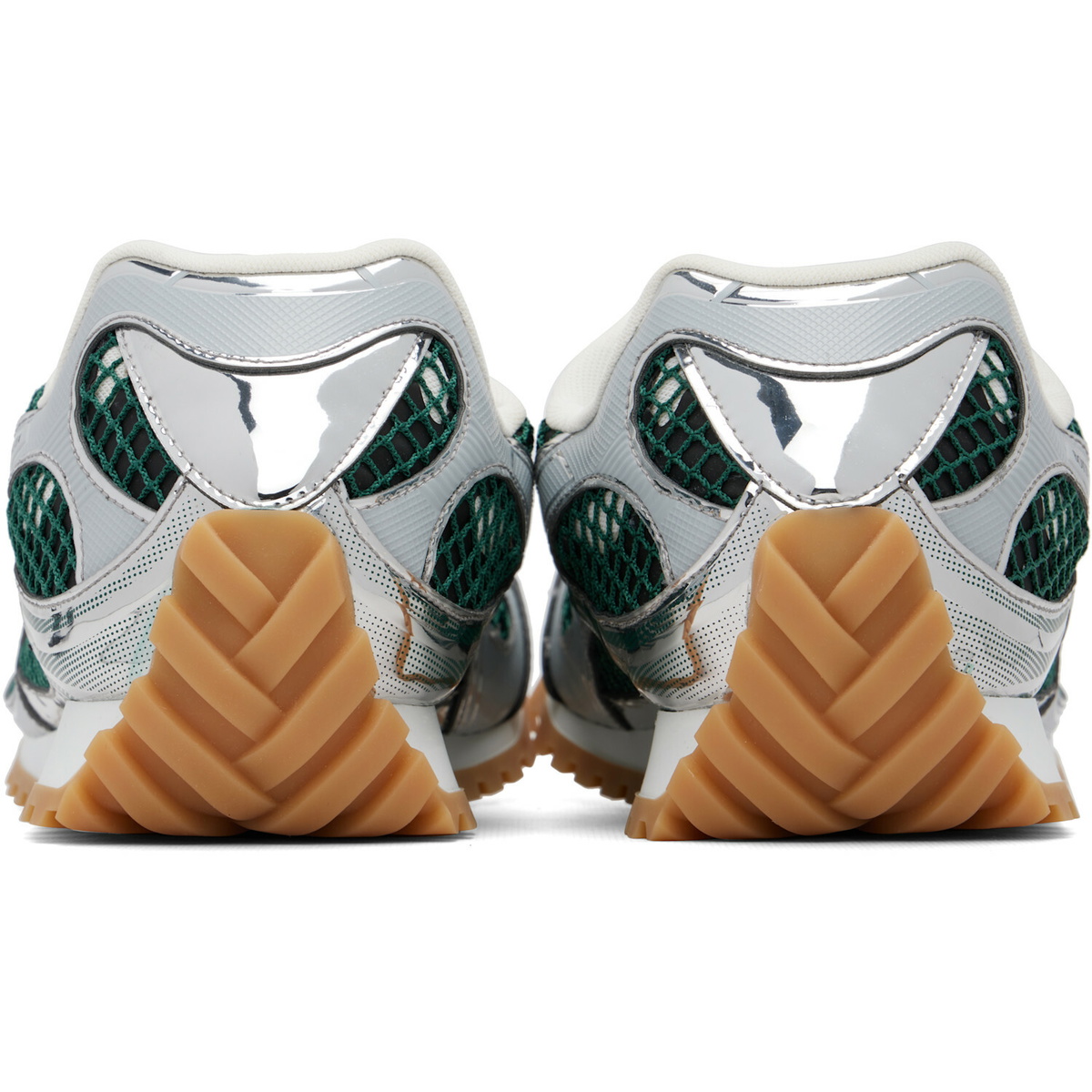 Bottega Veneta Green & Silver Orbit Sneakers