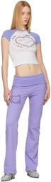 Maisie Wilen SSENSE Exclusive White & Purple Slinky T-Shirt